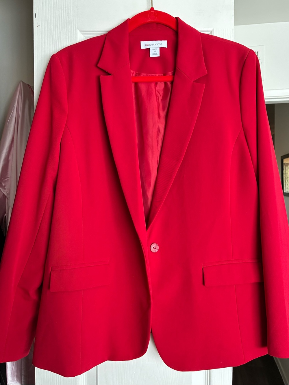 Liz Claiborne Bright Red Single-Button Blazer